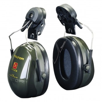 3M Peltor H520A Optime II gehoorbeschermer met helm bevestiging groen